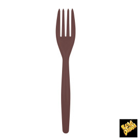 Plastic Fork PS "Easy" Brown 18cm (20 Units) 