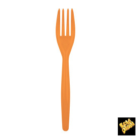 Plastic Fork PS "Easy" Orange 18cm (20 Units) 