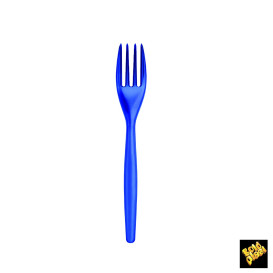 Plastic Fork PS "Easy" Blue Clear 18cm (500 Units)