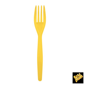 Plastic Fork PS "Easy" Yellow 18cm (500 Units)