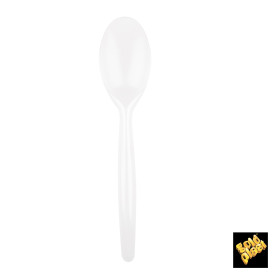 Plastic Spoon PS "Easy" White 18,5 cm (20 Units) 