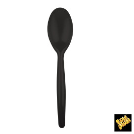 Plastic Spoon PS "Easy" Black 18,5 cm (20 Units) 