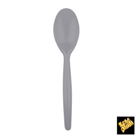 Plastic Spoon PS "Easy" Grey 18,5 cm (20 Units) 