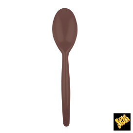 Plastic Spoon PS "Easy" Brown 18,5 cm (20 Units) 