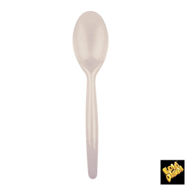 Plastic Spoon PS "Easy" Beige 18,5 cm (20 Units) 