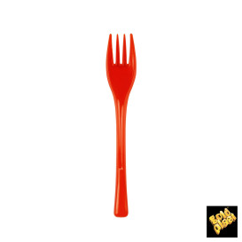 Plastic Fork PS "Fly" Red Clear 14cm (3000 Units)