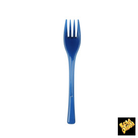 Plastic Fork PS "Fly" Blue Clear 14cm (50 Units) 