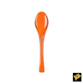 Plastic Spoon PS "Fly" Orange Clear 14,5cm (50 Units) 