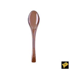 Plastic Spoon PS "Fly" Brown Clear 14,5cm (50 Units) 