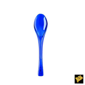 Plastic Spoon PS "Fly" Blue Clear 14,5cm (50 Units) 