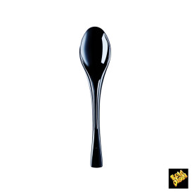 Plastic Spoon PS "Fly" Black 14,5cm (50 Units) 