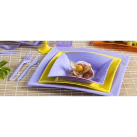 Plastic Plate Flat Lilac "Nice" PP 23 cm (300 Units)