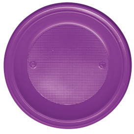 Plastic Plate PS Deep Violet Ø22 cm (600 Units)