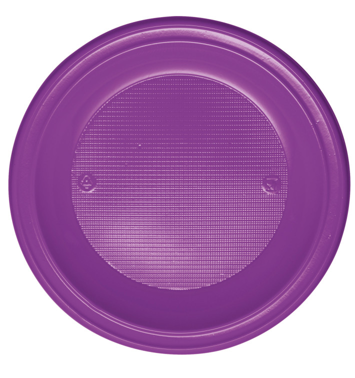 Plastic Plate PS Deep Violet Ø22 cm (600 Units)