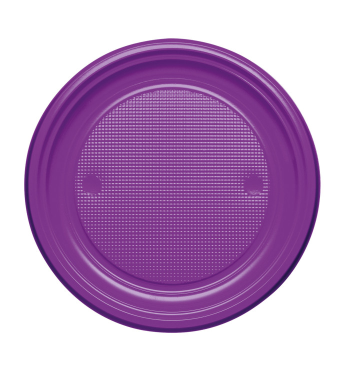 Plastic Plate PS Flat Violet Ø17 cm (1100 Units)