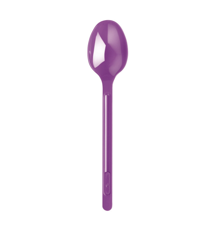 Plastic Spoon PS Violet 17,5cm (20 Units) 