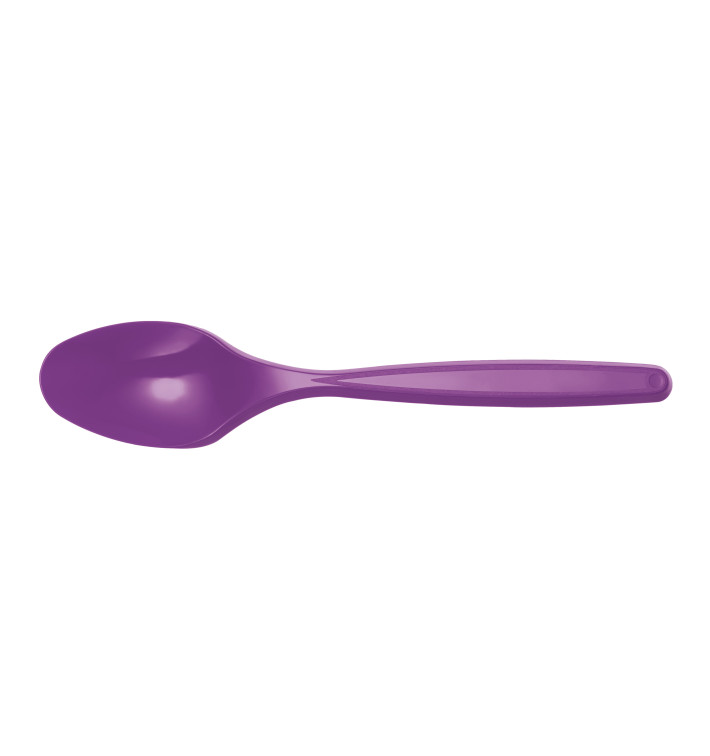 Plastic Teaspoon PS PS Violet 12cm (1200 Units)