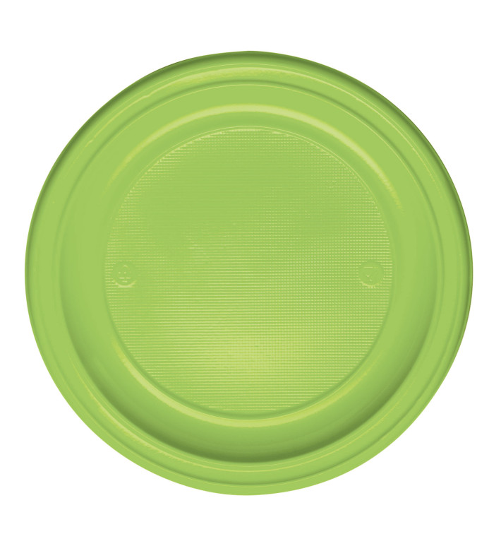 Plastic Plate PS Flat Lime Green Ø22 cm (780 Units)