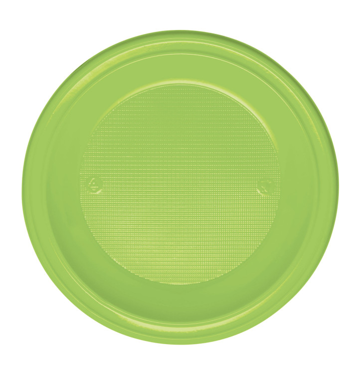 Plastic Plate PS Deep Lime Green Ø22 cm (600 Units)