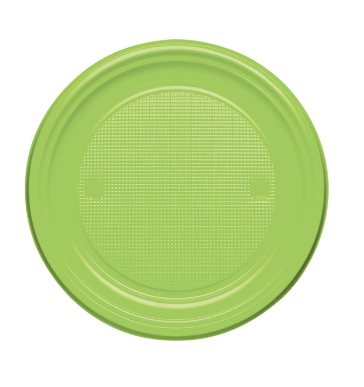 Plastic Plate PS Flat Lime Green Ø17 cm (50 Units) 