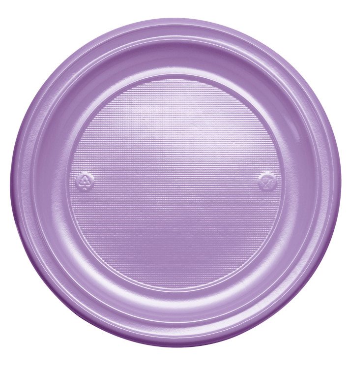 Plastic Plate PS Flat Lilac Ø22 cm (30 Units) 