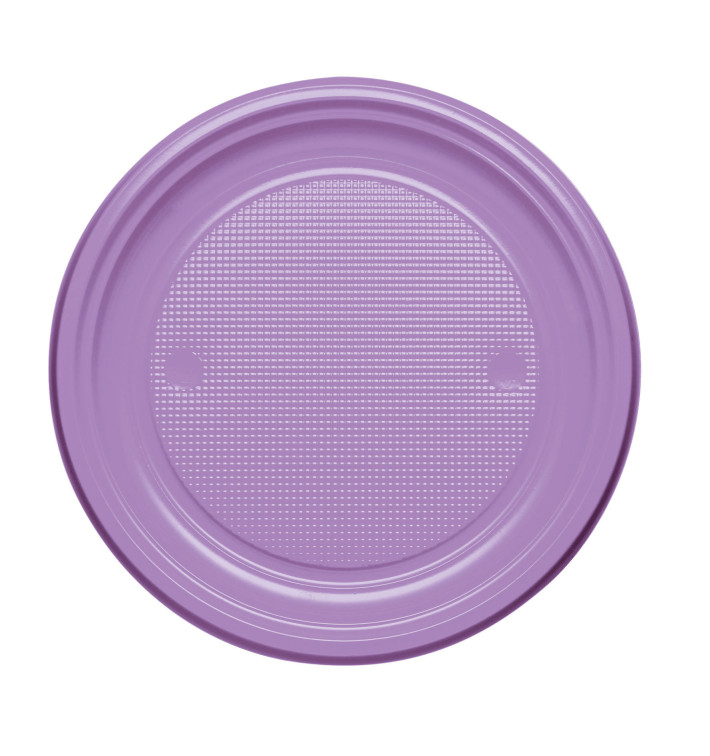 Plastic Plate PS Flat Lilac Ø17 cm (50 Units) 