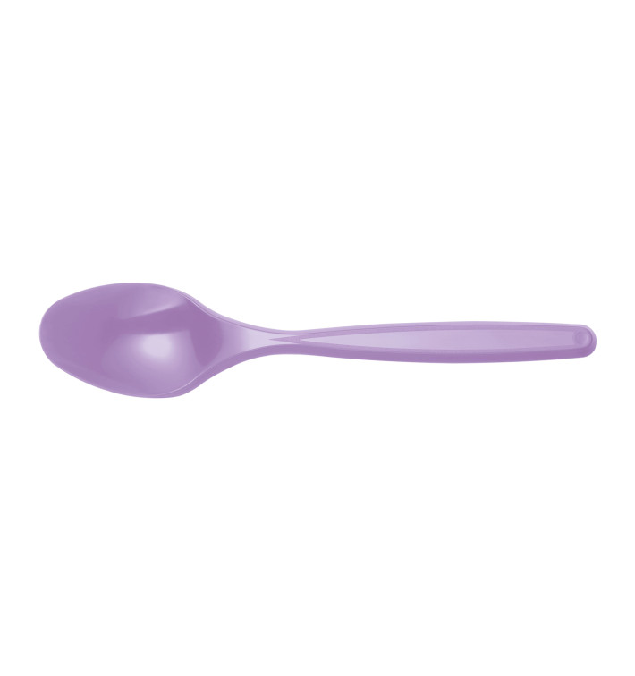 Plastic Teaspoon PS Lilac 12cm (40 Units) 