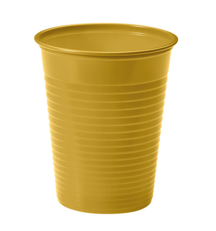 Plastic Cup PS Gold 200ml Ø7cm (50 Units)