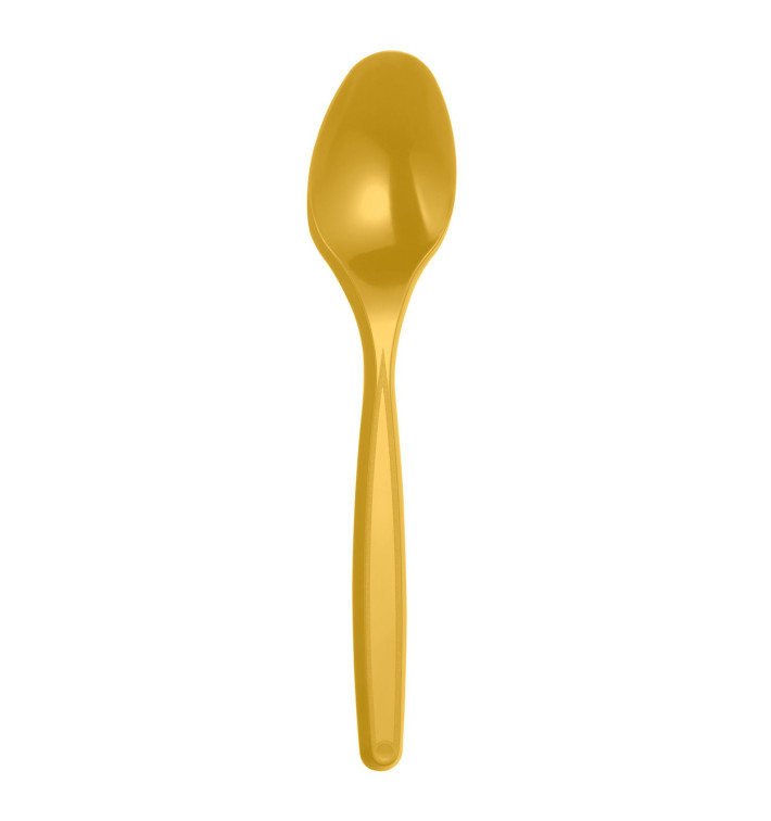 Plastic Teaspoon PS Gold 12cm (40 Units) 