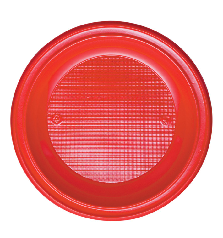 Plastic Plate PS Deep Red Ø22 cm (600 Units)