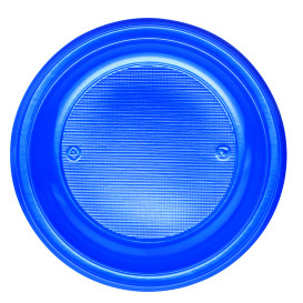 Plastic Plate PS Flat Dark Blue Ø22 cm (780 Units)