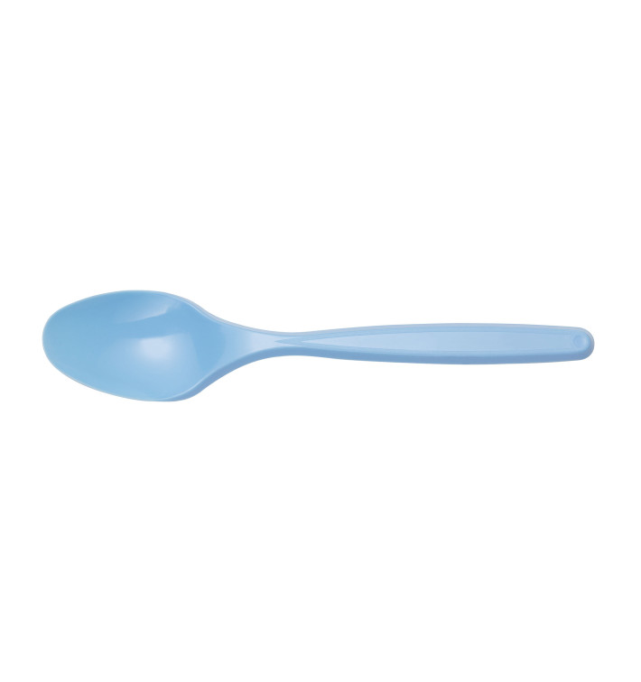 Plastic Teaspoon PS Light Blue 12cm (1200 Units)