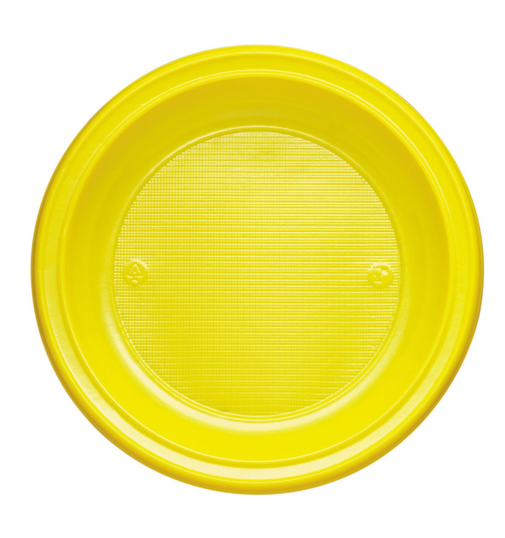 Plastic Plate PS Deep Yellow Ø22 cm (30 Units) 