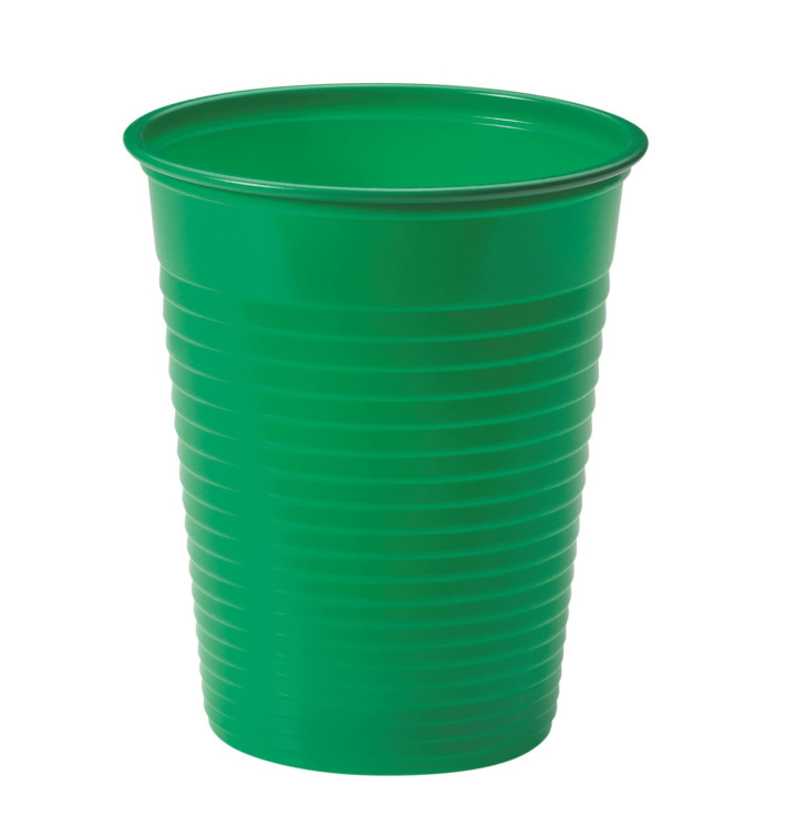 Plastic Cup PS Green 200ml Ø7cm (1500 Units)