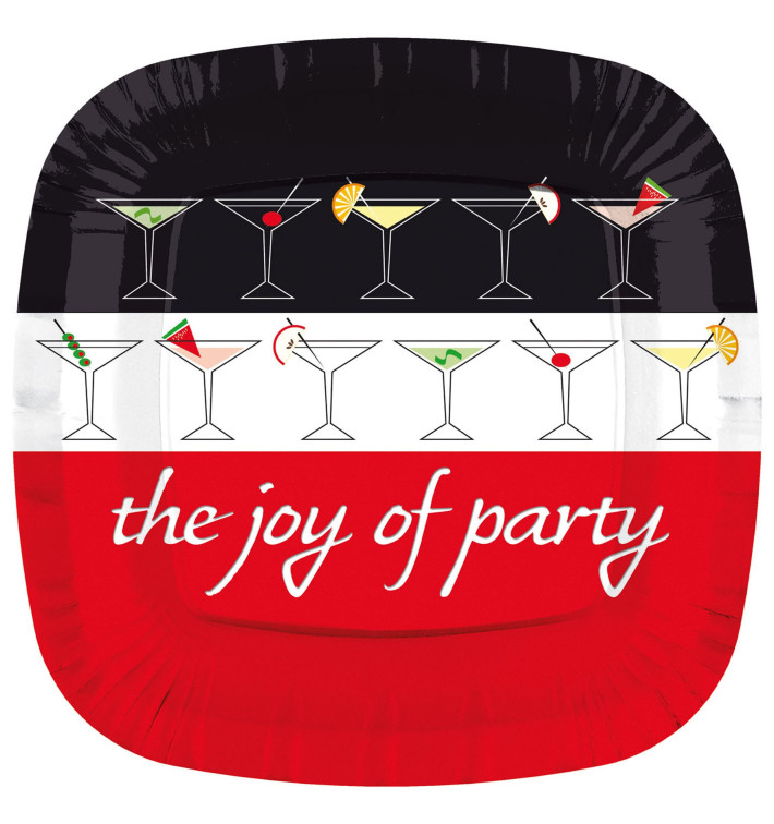 Paper Plate Square Shape "Joy of Party" 23cm (200 Units)