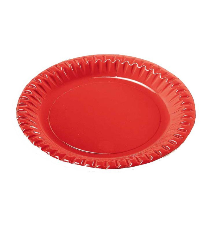 Paper Plate Round Shape "Party" Red 18cm (300 Units)