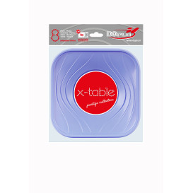 Plastic Plate PP "X-Table" Square shape Violet 18 cm (8 Units) 