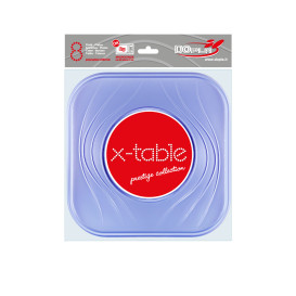 Plastic Plate PP "X-Table" Square shape Violet 23 cm (8 Units) 