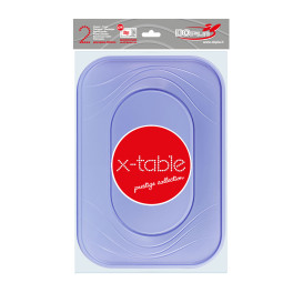 Plastic Tray Microwavable "X-Table" Violet 33x23cm (2 Units) 