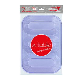 Plastic Tray Microwavable "X-Table" 3C Violet 33x23cm (2 Units) 