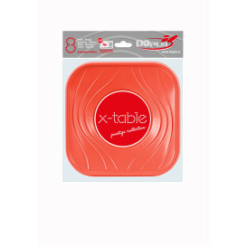 Plastic Bowl PP Square shape "X-Table" Orange 18x18cm (8 Units) 