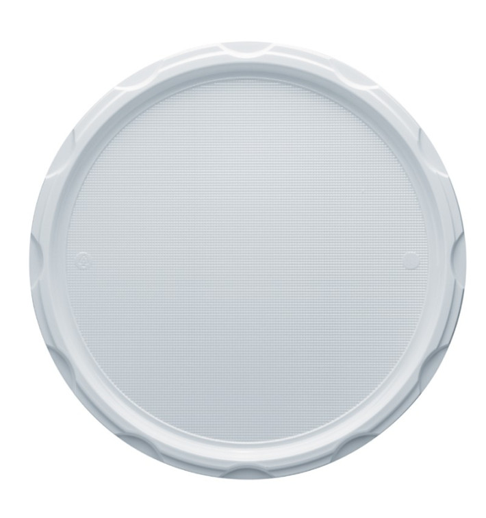 Plastic Plate PS for Pizza White 32 cm (500 Units)