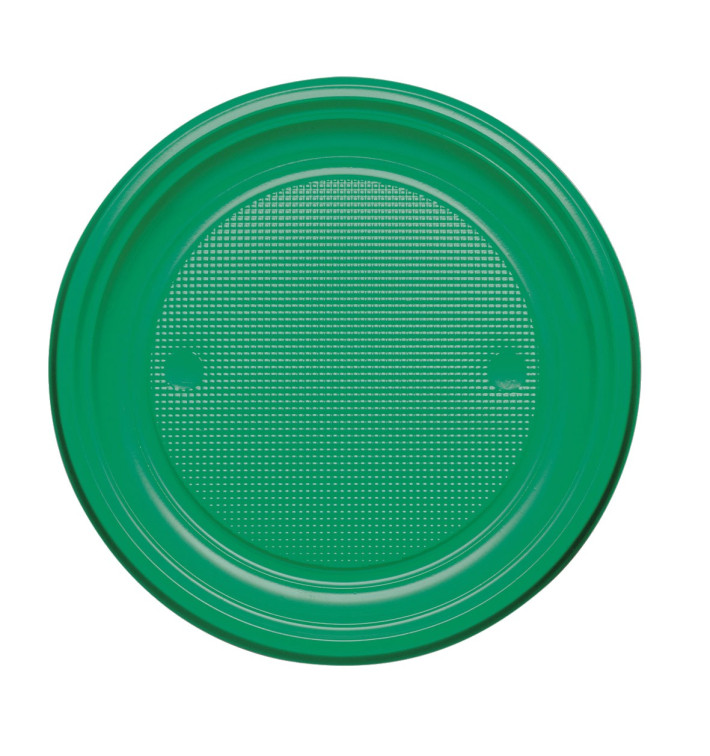 Plastic Plate PS Flat Green Ø22 cm (780 Units)