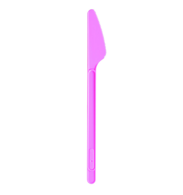 Plastic Knife PS Pink 17,5cm (20 Units) 