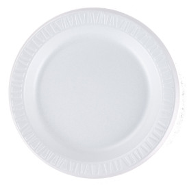 Foam Plate Foam "Quiet Classic" Laminated White Ø23 cm (500 Units)