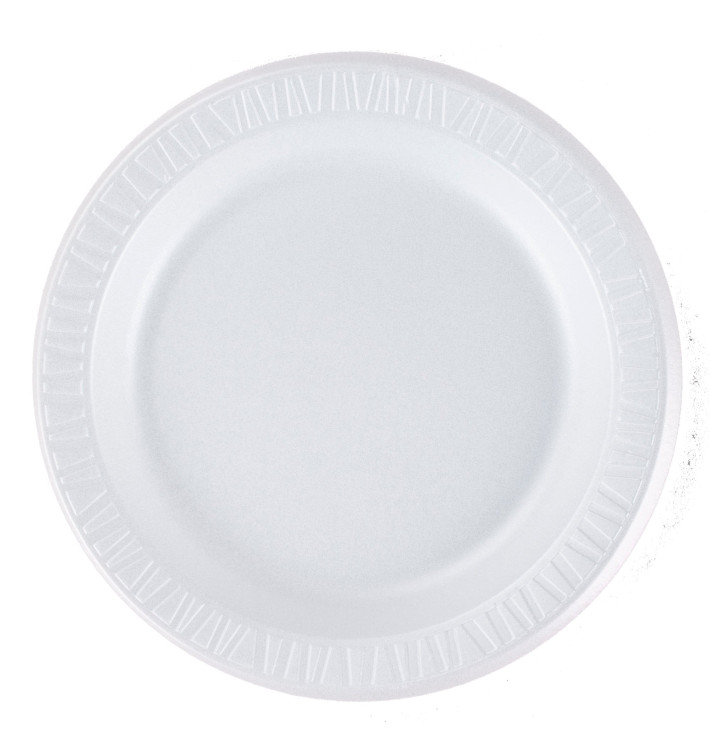 Foam Plate Foam "Quiet Classic" Laminated White Ø23 cm (500 Units)