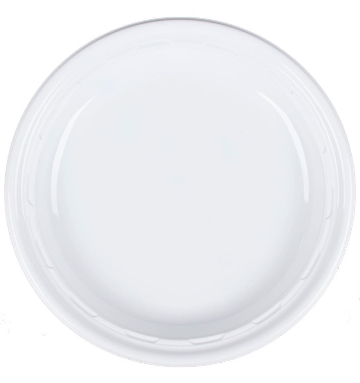 Plastic Plate PS "Famous Impact" White Ø23 cm (500 Units)