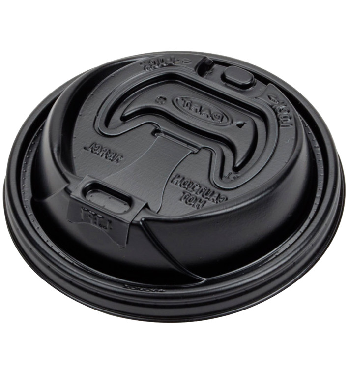 Plastic Lid PS Resealable Black Ø9,4cm (100 Units)  