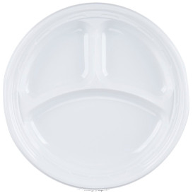 Plastic Plate PS "Famous Impact" 3 C. Ø23 cm (500 Units)