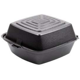 Foam Burger Boxes Take-Out Black 1,50x1,50x0,80cm (125 Units)  